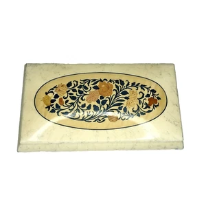 "Alabaster" Floral Jewelry Trinket Music Box - Music Box Works! GUC - Bild 1 von 12