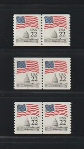 US EFO ERROR Stamps: #2115 Flag, Capitol: 2 diff. statue efo coil pairs! MNH - Picture 1 of 4