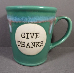 Tazza da tè caffè Give Thanks Boston Warehouse Trading Corp Teal 4" - Foto 1 di 9