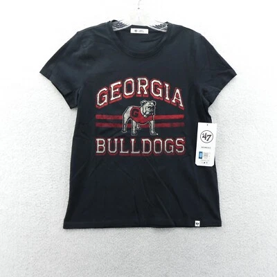 Georgia Bulldogs Shirt Womens Small Black Retro College Tee '47 Brand NCAA Sport - Image 1 of 4