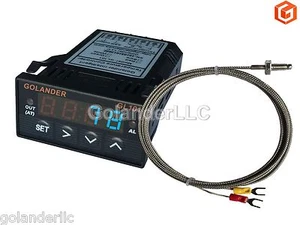 Universal 1/32DIN Digital PID Temperature Controller, Blue with K thermocouple - Picture 1 of 6