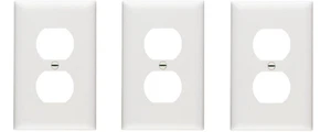 Set of 3: Cooper Wiring (2132W) White Standard Receptacle Wall Plates **NEW** - Picture 1 of 2