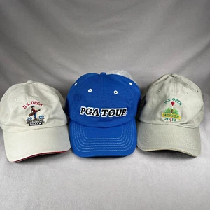 PGA USGA Hat Bundle Men OS Mixed Multicolor Strapback Cap US Open Merion - Picture 1 of 16