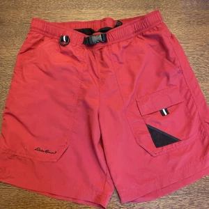 Pantaloncini Eddie Bauer Quick Dry Rosso Vintage - Foto 1 di 9