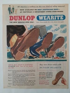 Vintage Australian advertising 1953 ad DUNLOP WEARITE SHOE SOLES - Picture 1 of 1