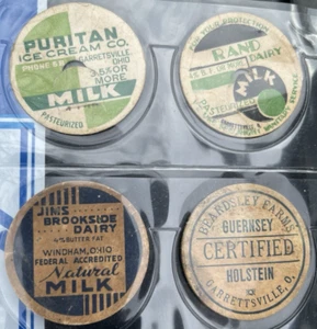 8 Garrettsville Windham Ohio OH milk bottle cap Rand Brookside Puritan Beardsley - Picture 1 of 6
