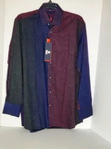 VISCONTI BLACK LIMITED EDITION L/S MEN'S MULTICOLOR SHIRT SIZE SMALL NWT $145 - Picture 1 of 4