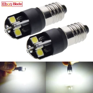 2X E10 LED 3030 Torch Light 8SMD Flashlight Light Torch Bulb White 6V 12V 24V AC - Picture 1 of 9