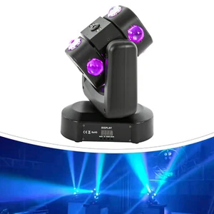 4 Colores de Luz Iluminación de Escenario Multi-Efectos Fiesta Luz LED Cabezal Móvil Luz DJ - Imagen 1 de 24