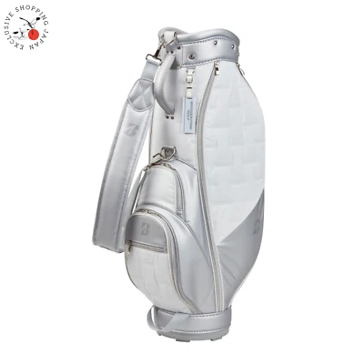 Bolsa de carrito de golf Bridgestone para damas 8,5 x 46" 5 vías 2025 liviana blanca/plateada Foto 1 de 4
