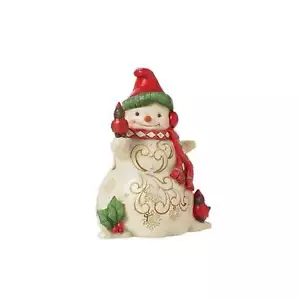Figurina Jim Shore pupazzo di neve con paraorecchie 6015456 nuova 2024 - Foto 1 di 3