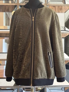 Pendleton Women's Olive Bomber Jacket with Black Trim, XL - Picture 1 of 8