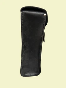 Leather Motorcycle Sissy Bar Bag – Black w/ Emblem – Used, No Rear Straps - Foto 1 di 11