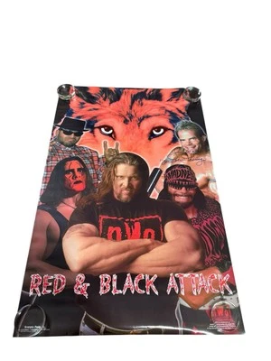 Póster de colección WCW NUEVO WWO Wolfpac Nuevo Orden Mundial WWE 22x34 Lex Luger autógrafo Foto 1 de 4