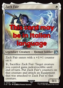 MTG ZACK FAIR FOIL EXC - ZACK FAIR 45 - FIN - MAGIC - Picture 1 of 1