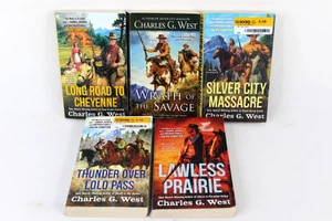 Charles G. West (5) Pb Book Lot Western Silver City Massacre Wrath of Savage - Imagen 1 de 20