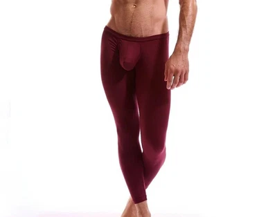 Medias John largas cepilladas suaves para hombre N2N Bodywear talla M rojo borgoña nuevas con etiquetas Foto 1 de 3