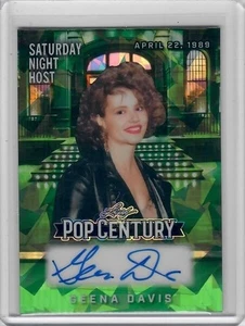 2025 Leaf Metal Pop Century Geena Davis Saturday Night Host Auto Green 1/1 SP - Picture 1 of 2