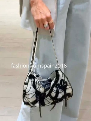ZARA NUEVO BOLSO MUJER MALLA FLORAL CUENTAS 6534/610/202 Foto 1 de 2