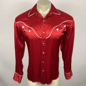 Vintage Pearl Snap Shirt Mens Large Rockabilly Western Cowboy Steady Last Call - Picture 1 of 19