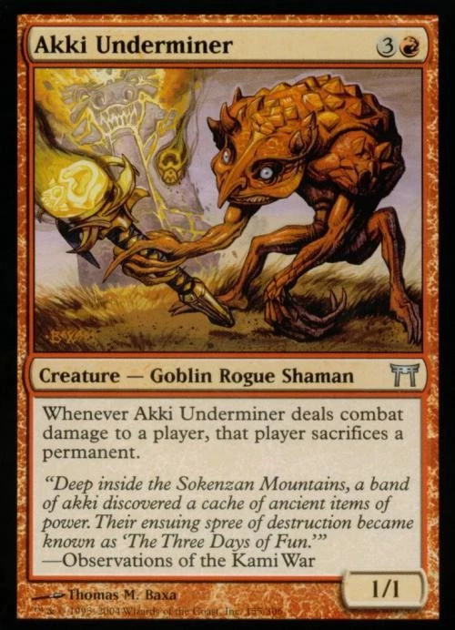 Akki Underminer - Medium Play MTG Champions of Kamigawa - Image 1 of 1