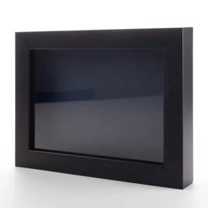 Scatola Ombra in Legno 16x20 Nera con Supporto Navy Senza Acidi Profondità Utilizzabile 11/16 - Foto 1 di 7