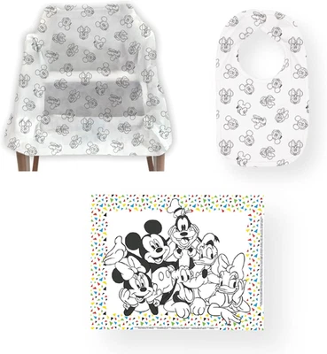 J.L. Childress Disney Baby Dining Out Bundle - Disposable Table Placemats & Bibs - Image 1 of 4