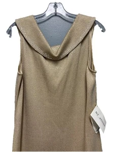 St John Evening Santana Kleid Gold Perlen und Kristall verziert Gr. 14 Event Neu mit Etikett - Bild 1 von 16