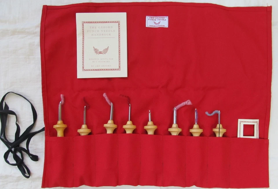 Complete Set of 8 Wood Oxford Punch Needles Book and Holder - Photo 1/2
