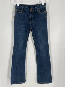WRANGLER girls flare denim jeans sz 14 reg low rise stretch embroidered western - Picture 1 of 12