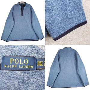 Polo Ralph Lauren Sweatshirt Mens 2XLT 1/4 Snap Fleece Pullover Sweater Blue - Picture 1 of 8