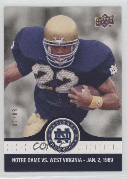 2017 Upper Deck Notre Dame 1988 Championship Blue /88 Anthony Johnson #92 - Image 1 of 2