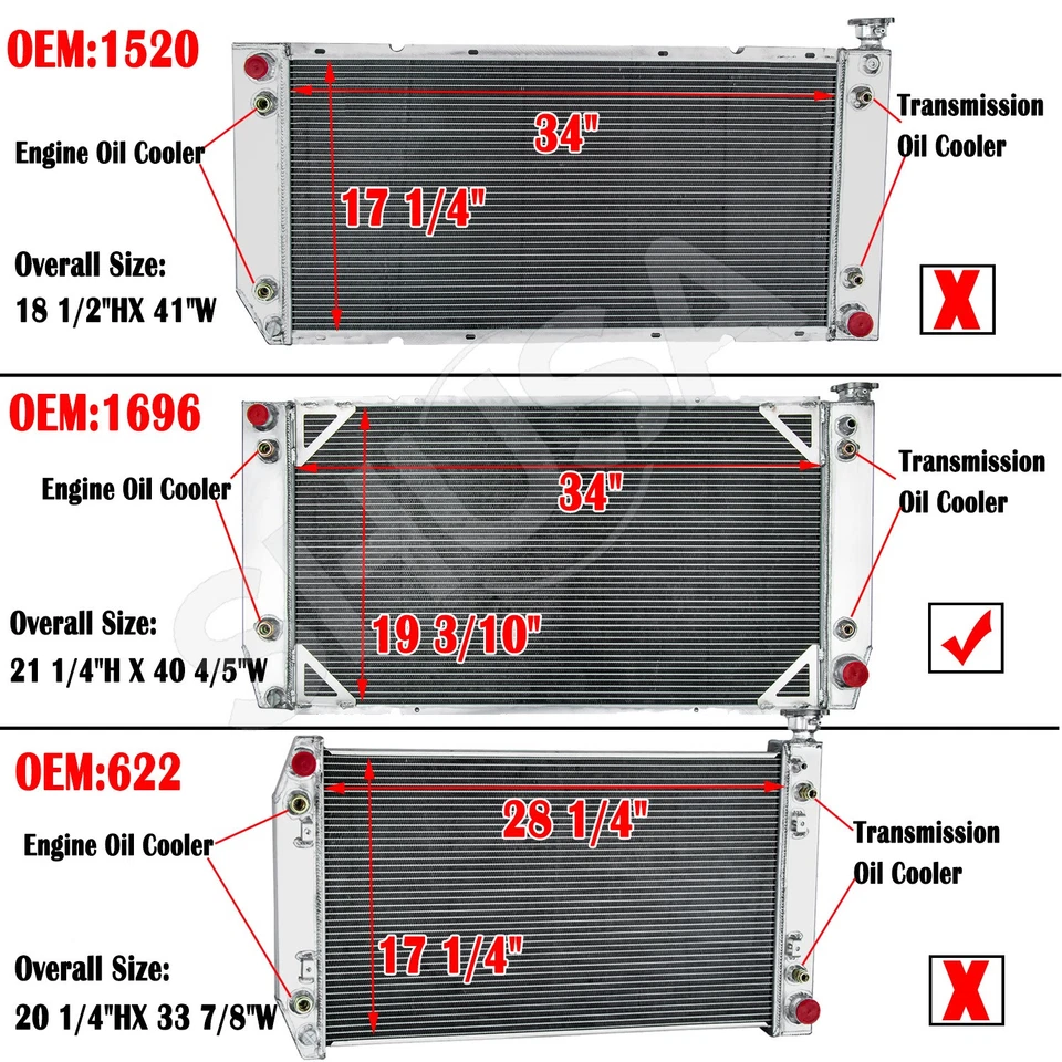 Radiador de aluminio de 4 filas apto para 94-00 Chevy GMC C2500 C3500 K2500 K3500 7,4 L V8 Foto 1 de 4