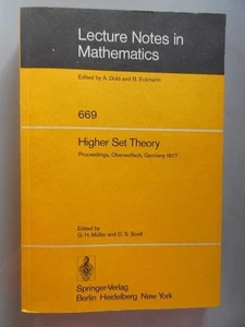 Higher Set Theory Proceedings, Oberwolfach, Germany 1977 - 669 Lecture Notes in - Picture 1 of 1