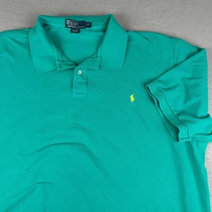 Polo Ralph Lauren Vintage Para Hombres 4XLT Verde Azulado Suave Pony 4XL Alto Años 90 - Imagen 1 de 9