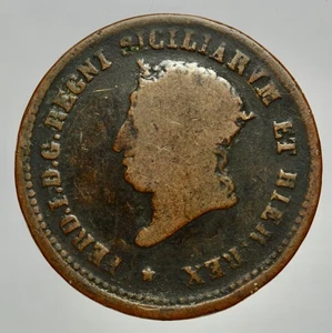 NAPOLI - FERDINANDO I 1816-1825 -AE/ 5 TORNESI 1819 RARA ! - Picture 1 of 2