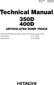 HITACHI AH350D AH400D DUMP TRUCK SERVICE MANUAL - Picture 1 of 2