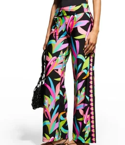 Pantaloni da bagno TRINA TURK Birds of Paradise copricostume taglia M ($162) nuovi con etichette pantaloni resort - Foto 1 di 11
