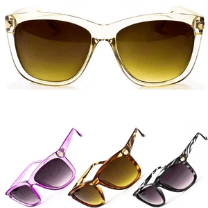 Womens Transparent Sunglasses Retro Classic Vintage Trendy Fashion UV 100% - Picture 1 of 11