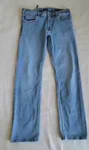 Armani Jeans 31 32x30,5 Regular Mid Rise Blau Logo Distressed Mittelblau LESEN - Bild 1 von 20