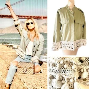 Zara l Military Vibe & Tassel Fringe Jacket Size M - Picture 1 of 9