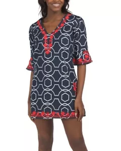 DEBBIE KATZ Womens Cover up South Beach Dress TUNIC Jamila $70 NWT LARGE - Picture 1 of 2