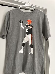 Cleveland Browns Shirt Mens Medium Gray Nike Johnny Manziel Short Sleeve Money