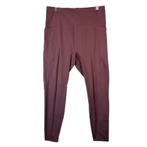 Yvette High Waist Leggings Workout Yoga Pants Pockets XL Mauve Purple - Picture 1 of 10