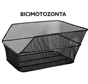 CESTINO POSTERIORE RETTANGOLARE BICICLETTA CESTO BICI FERRO NERO 38x29x19 ROBUST - Foto 1 di 2