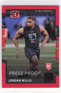 2017 Donruss Jordan Willis bewertet Rookie RC #383 pressefest rot - Bild 1 von 2