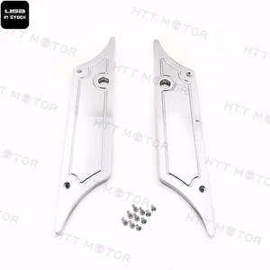 Billet Saddlebag Latch Covers for Harley Davidson Touring Models 93-13 Chrome - Picture 1 of 5