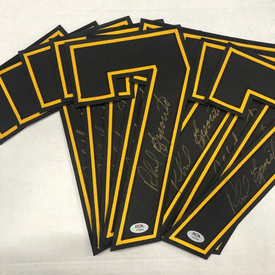 Lot of 10 Phil Esposito Boston Bruins Autographed Jersey Number PSA/DNA - Image 1 of 1