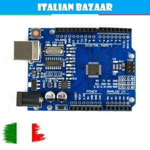 Arduino Uno R3 Scheda ATmega328P CH340 Compatibile Arduino Rev3 - Foto 1 di 6