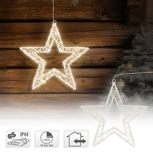 LED Weihnachtsstern Drahtstern Weihnachtsdeko Leuchtstern Timer Beleuchtung 50cm - Bild 1 von 9